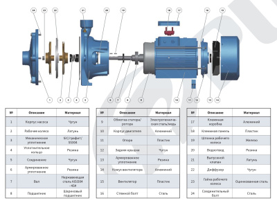 Центробежный насос с двумя рабочими колесами Purity P2C 40-210/75 (N)